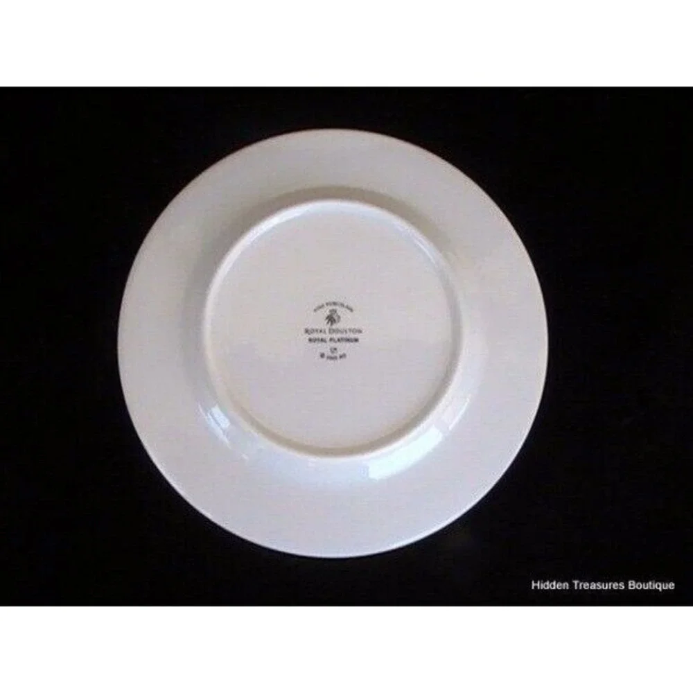 Royal‎ Doulton Royal Platinum Salad Plate White Platinum Band & Trim